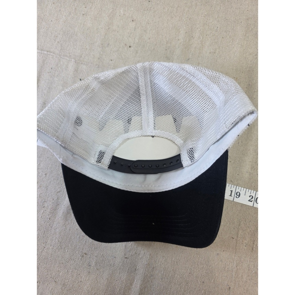 Caterpillar CAT Trucker Hat Black White Mesh Snapback Adjustable Logo Cap - Picture 3 of 4